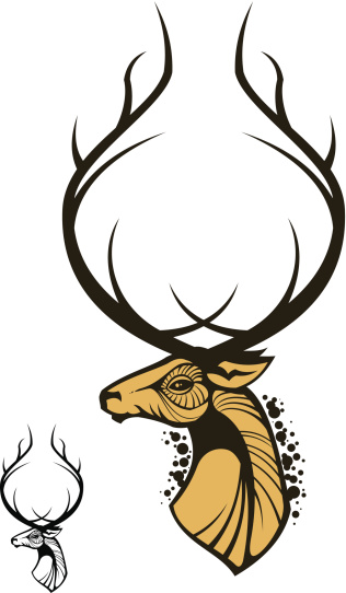 stylized deer head