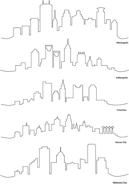 Line Drawing Ks : Royalty free kansas city missouri clip art vector images