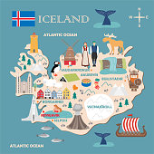 istock Stylized map of Iceland 962809670