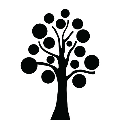 Download Stylized Simple Tree Vector Silhouette On White Background ...