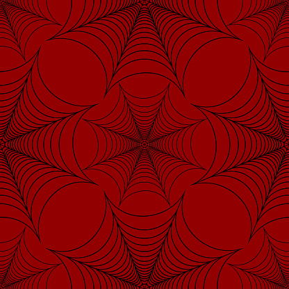 Stylized spider web seamless pattern black and red vector
