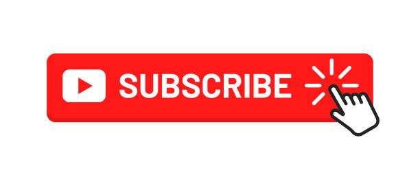 Subscribe button for social media. Subscribe to video channel, blog and newsletter. Red button with hand cursor for subscription Subscribe button for social media. Subscribe to video channel, blog and newsletter. Red button with hand cursor for subscription. Vector subscription stock illustrations