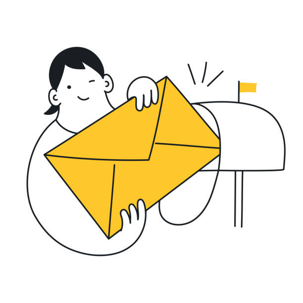 subscription, sending a letter or the remittance vector art illustration