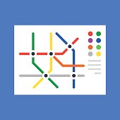 Subway map, metro map. Modern flat design concept. Vector illustration