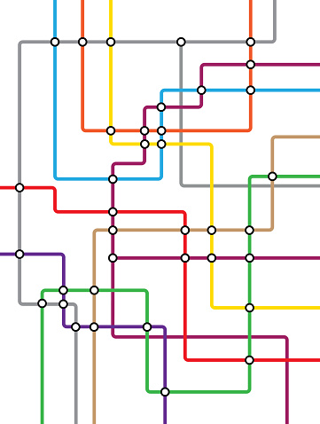 Subway tube map. City transportation vector grid scheme. Metro underground map.