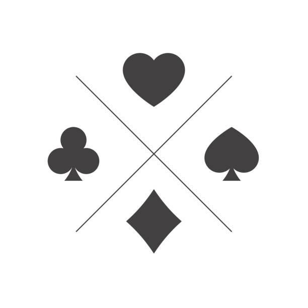 ilustrações de stock, clip art, desenhos animados e ícones de suit of playing cards icon - casino icon
