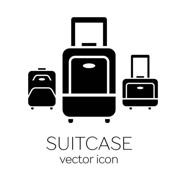 illustrazioni stock, clip art, cartoni animati e icone di tendenza di icona valigia - suitcase
