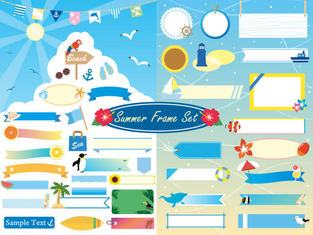 Summer Design3 Summer Design beach borders stock illustrations