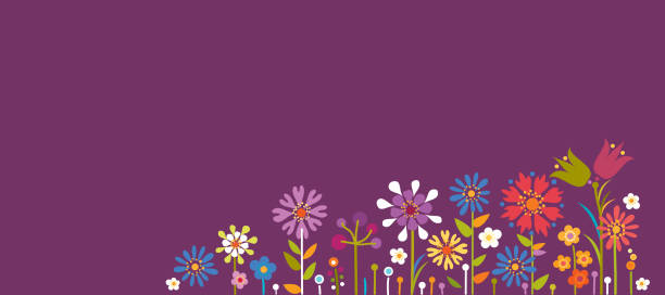 Summer Floral Background vector art illustration