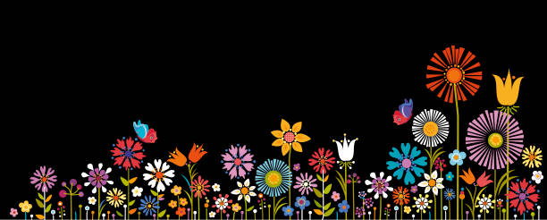 Summer Flowers vector art illustration