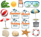 drawn of vector summer holiday symbols. This file of transparent and created by illustrator CS6.