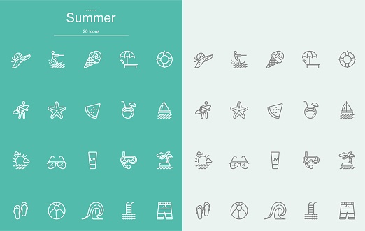 Summer Line Icons