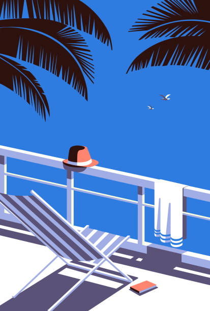 ilustraciones, imágenes clip art, dibujos animados e iconos de stock de verano tiempo de ocio al aire libre fondo vectorial plano - airbnb