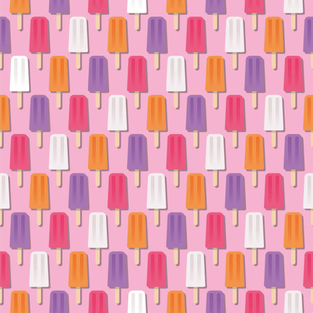 sommer popsicle seamless pattern - ice cream fancy stock-grafiken, -clipart, -cartoons und -symbole