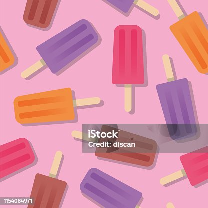 istock Summer Popsicle Seamless Pattern. 1154084971