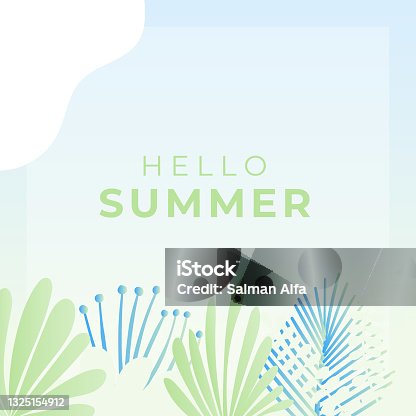 istock Summer sale banner with floral and tropical leaves background, colorful design for banner, flier, invitation, poster, web site or greeting card. Social media post template, vector illustration 1325154912