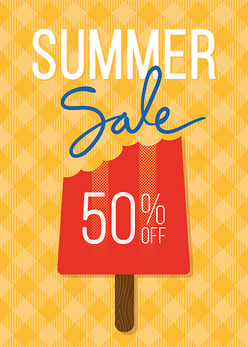 Summer sale banner with Popsicle Stick