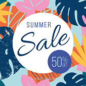 Summer Sale design for advertising, banners, leaflets and flyers. Stock illustration