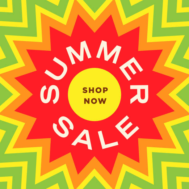 Summer Sale Promotion–Set 3 vector art illustration