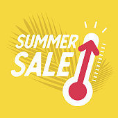 Summer sale with thermometer, Special offer, summer discount banner