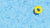 Sommer-Schwimmbad Hintergrund-Illustration mit aufblasbaren Ring