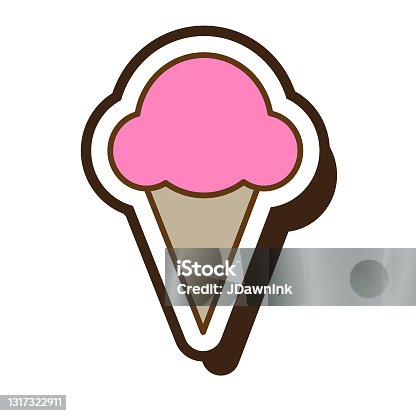 istock Summer vacation and leisure ice cream cone full color icon 1317322911