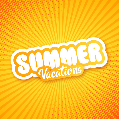 Summer vacations lettering background