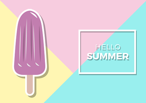 Summer Vector background with icecream and icicle. Design template for Brochure, Flyer or Depliant for business purposes.