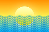 istock Sun and sea stylised waves 1383000753