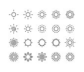 Editable Stroke - Sun - Line Icons