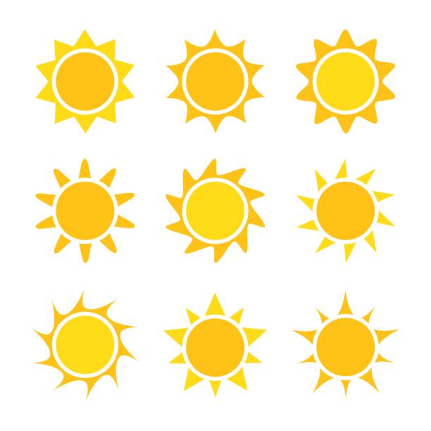 Sun icons collection Sun icons collection. Vector illustration summer clipart stock illustrations