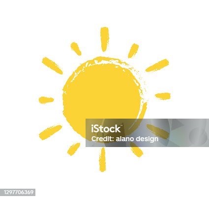 istock Sun Paint Brush Strokes on white background. Vector illustration. 1297706369