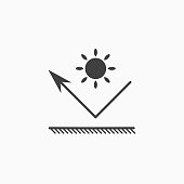 istock Sun rays protection. Heat reflector icon. Heatproof material. Sun icon. Vector 1322103708