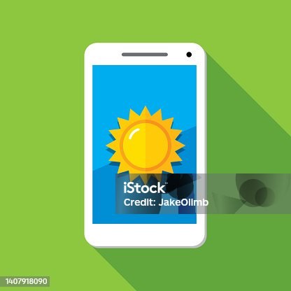 istock Sun Smartphone Icon Flat 1407918090