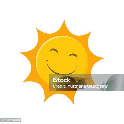 istock Sun vector cartoon. Vector logo for web design. Vector illustration 1354219060