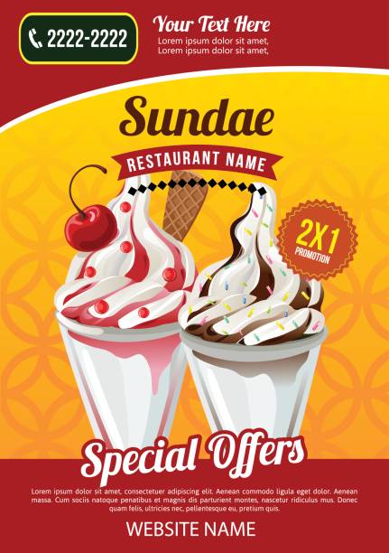sundae restaurant template sundae restaurant template ice cream sundae stock illustrations