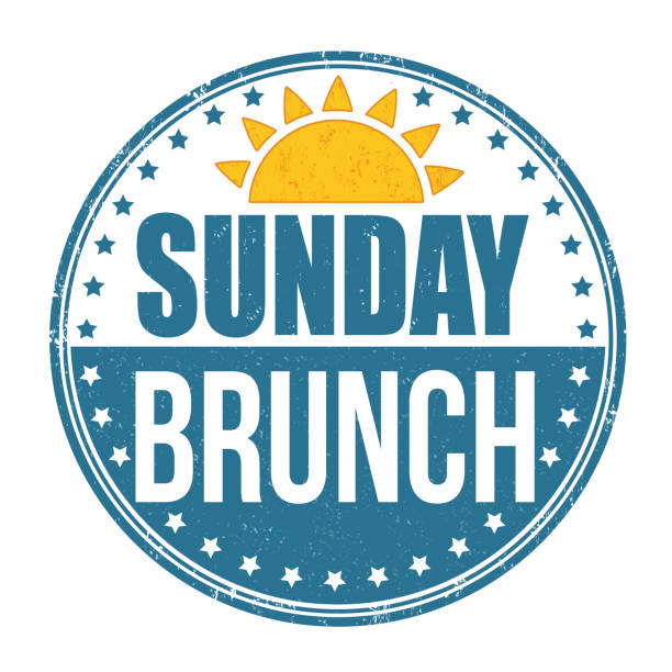 Sunday brunch grunge rubber stamp Sunday brunch grunge rubber stamp on white background, vector illustration sunday brunch stock illustrations