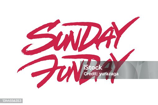 istock Sunday Funday lettering design 1344556353