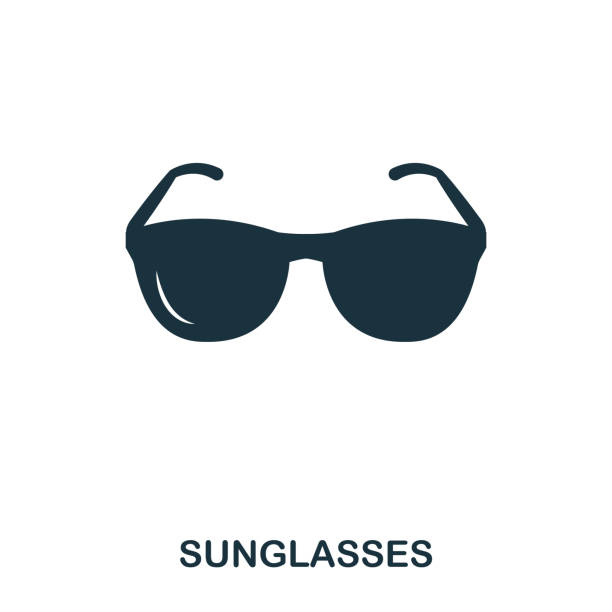 ilustraciones, imágenes clip art, dibujos animados e iconos de stock de icono de gafas de sol. aplicación móvil, impresión, icono del sitio web. elemento simple cantar. ilustración de icono de las gafas de sol monocromo. - sunglasses