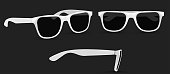istock Sunglasses vector, Sunglasses silhouette. Polarized geek glasses, hipster sun lens ocular. Realistic look. Vector illustration. 1326832926