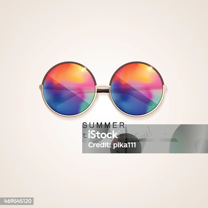 istock sunglasses with vivid multicolored abstract gradient mesh glass mirrors 469545120