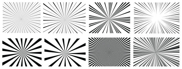 Abstract Background Cartoon Sunlight Stripes set