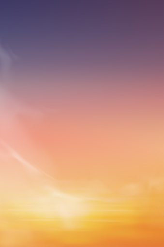 Sunrise in Morning with Purple,Orange,Yellow and Sunrise Morning in Purple,Orange,Yellow and Pink sky with cloud,Vertical Dramatic twilight landscape Sunset in evening,Vector horizon dusk Sky banner of sunrise or sunlight for four seasons background