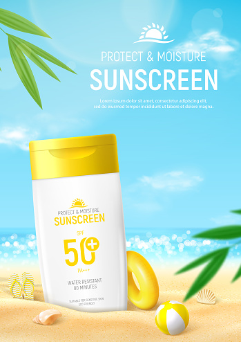 Sunscreen ad flyer template