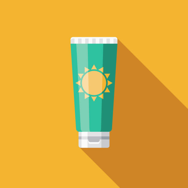 Sunscreen Australia Icon A flat design icon with a long shadow. File is built in the CMYK color space for optimal printing. Color swatches are global so it’s easy to change colors across the document. sunscreen stock illustrations