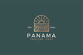 Sunset Beach Panorama Luxury Logo
