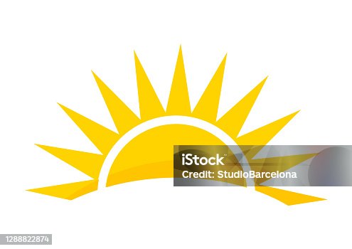istock Sunset sun icon. 1288822874