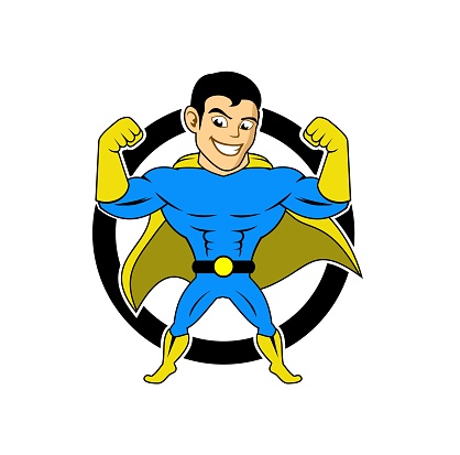 Super hero character Cartoon design illustration