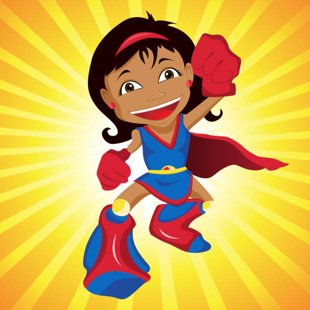 Super hero Girl. Editable Vector Illustration Super hero Girl. Editable Vector Illustration black superwoman stock illustrations