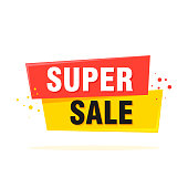 istock Super Sale, special offer banner - Vector illustration 1136167163